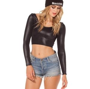BlackMilk Wet Look Long Sleeve Crop